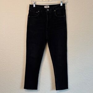 Agolde High rise button fly Riley crop jeans